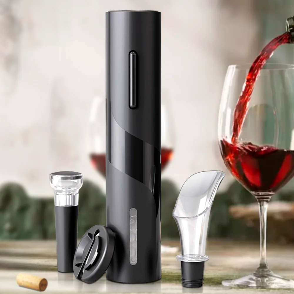 VinoMaster™ Electric Wine Opener – One-Touch Automatic Corkscrew with USB Charging & Foil Cutter