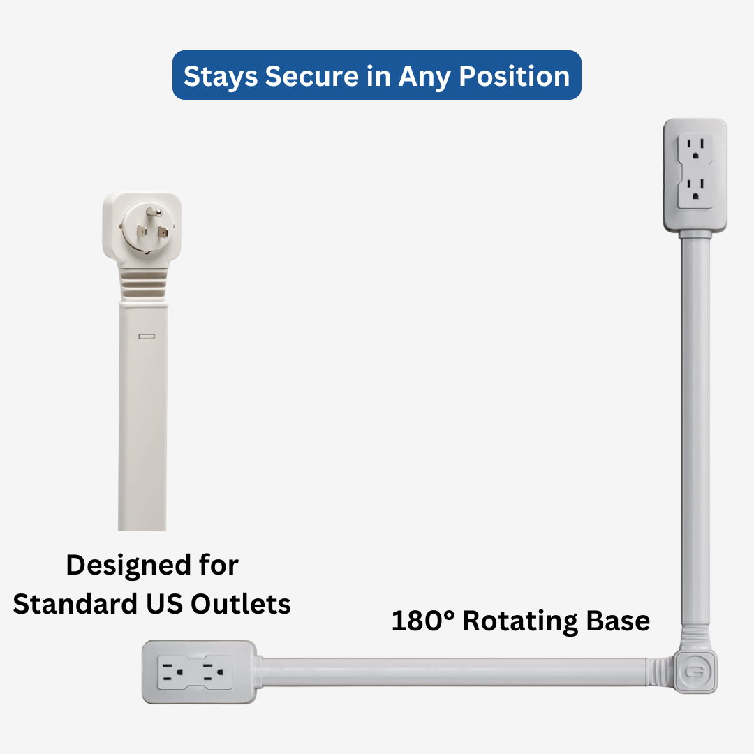 Vuxeco™ Outlet Extender – Smart Plug Extension with USB-C and 180° Rotation