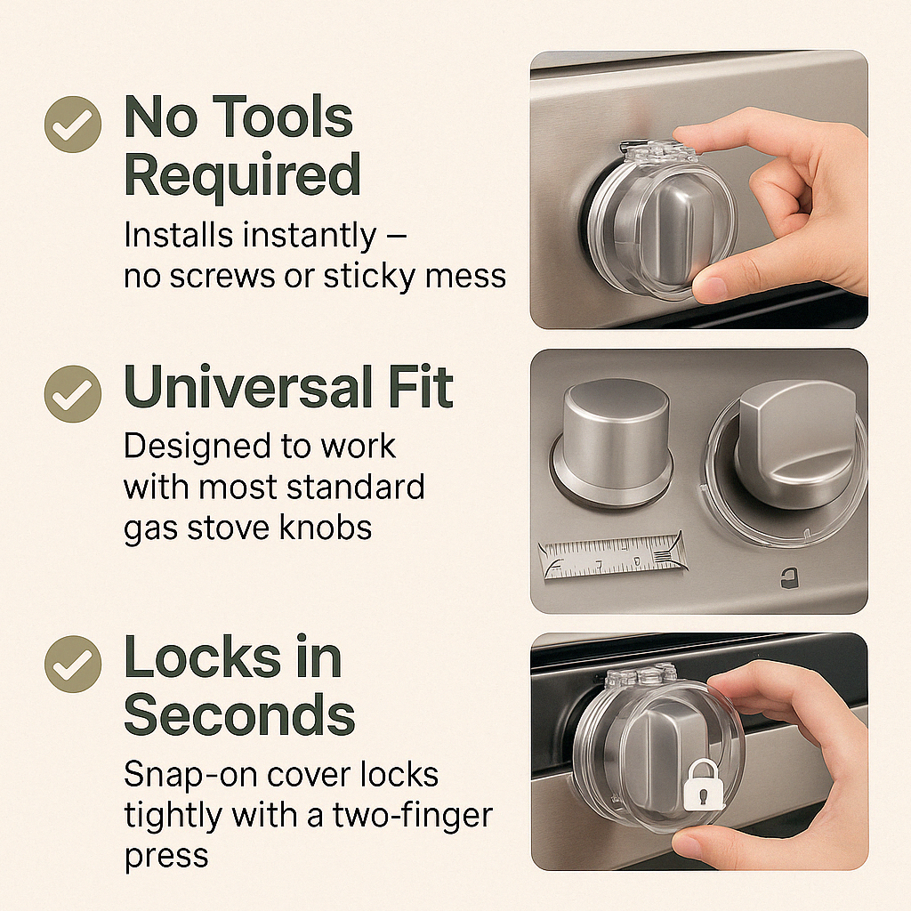 Vuxeco™ Oven Knob Safety Covers